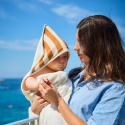 Cape de Bain Rayure Camel — Collection Elma