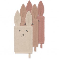 Gants de toilette Bunny Rose - Lot de 3