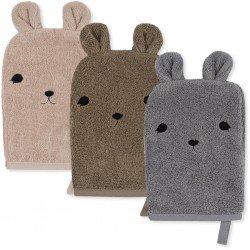 Gants de toilette Bear - Lot de 3