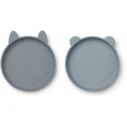 Assiette silicone Olivia - 2 pcs Blue mix